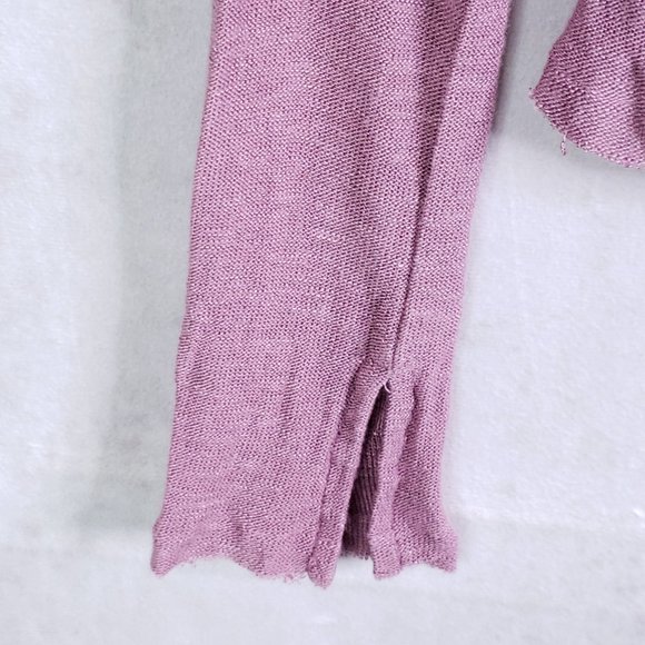 Free People Intimately L Lightweight Purple Knit Stretch Rayon Long Sleeve Shirt - Picture 7 of 9